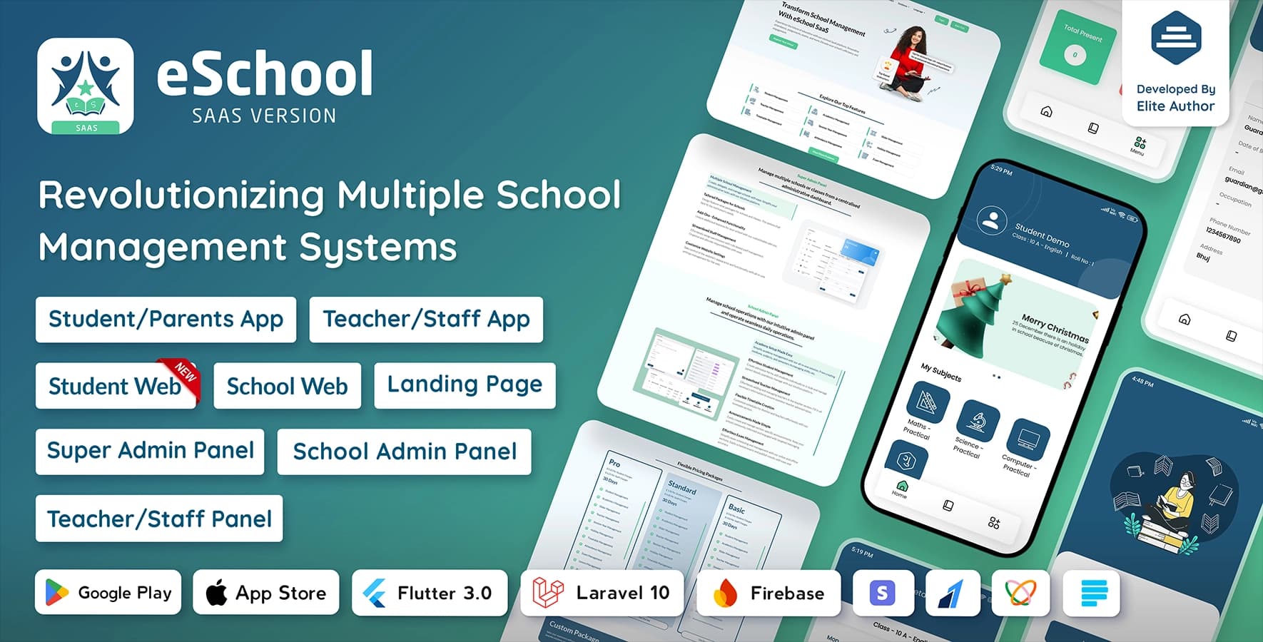 eSchool SaaS - School Management System with Student | Parents Flutter App | Laravel Admin