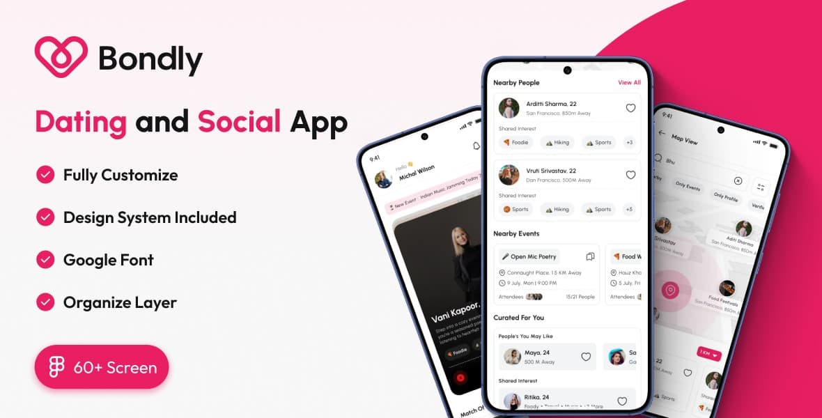 Bondly โ Dating & Social App UI Kit