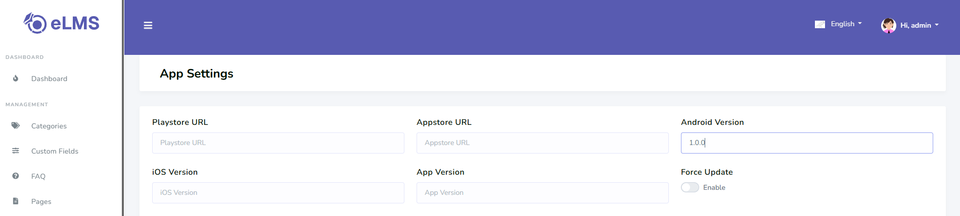 App Settings
