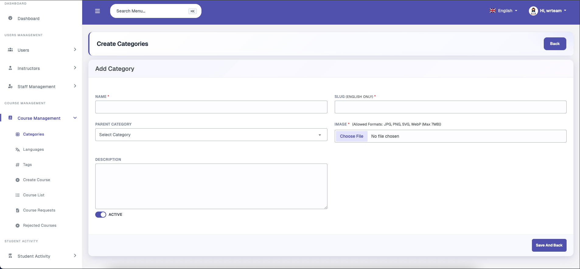 Create Category
