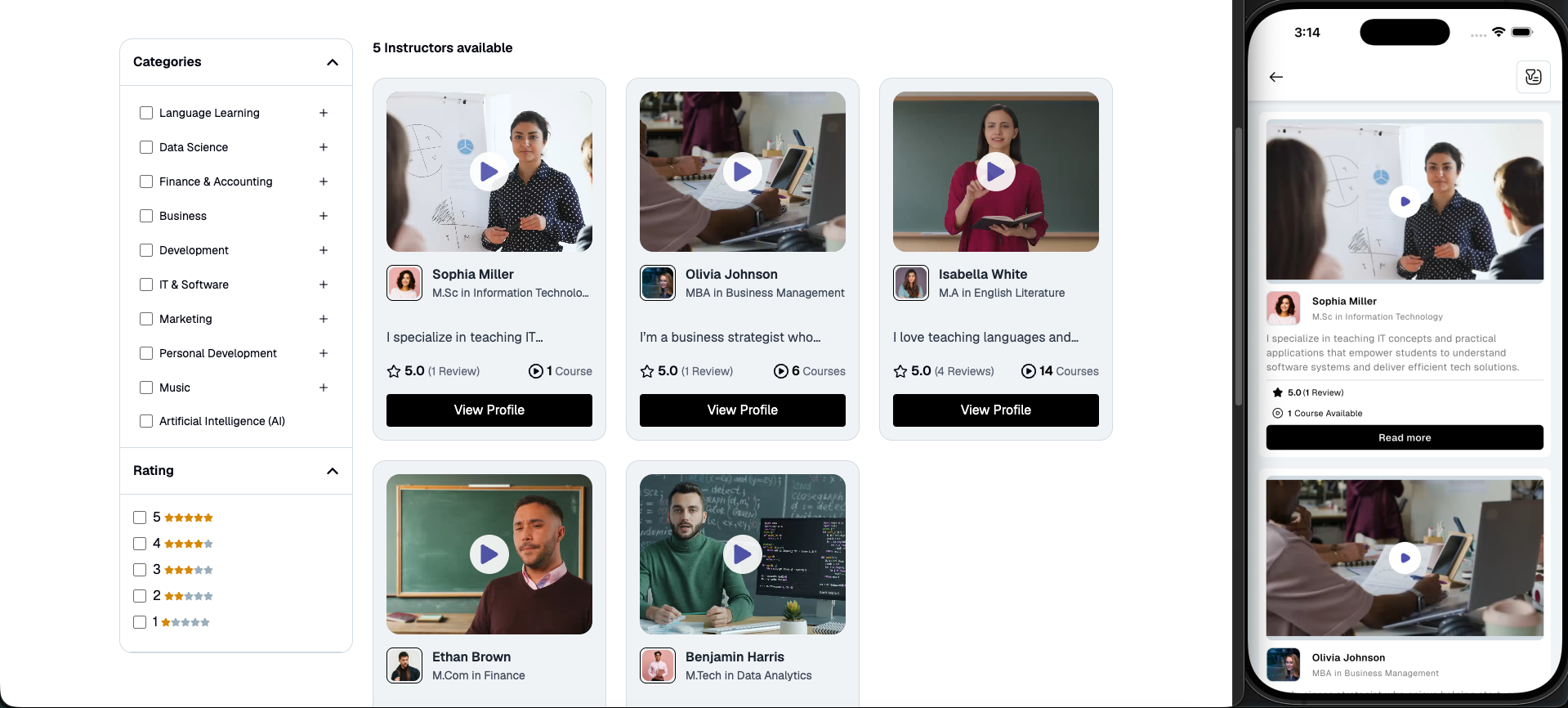 Instructors Listing