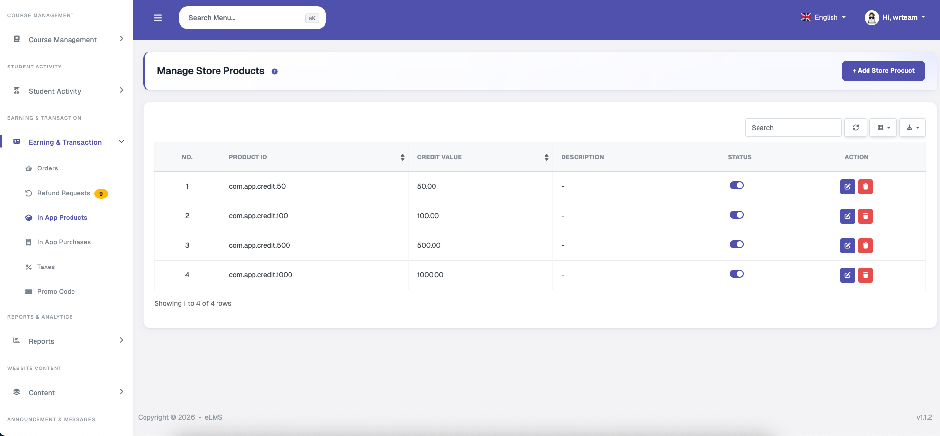 In-App Purchase Products