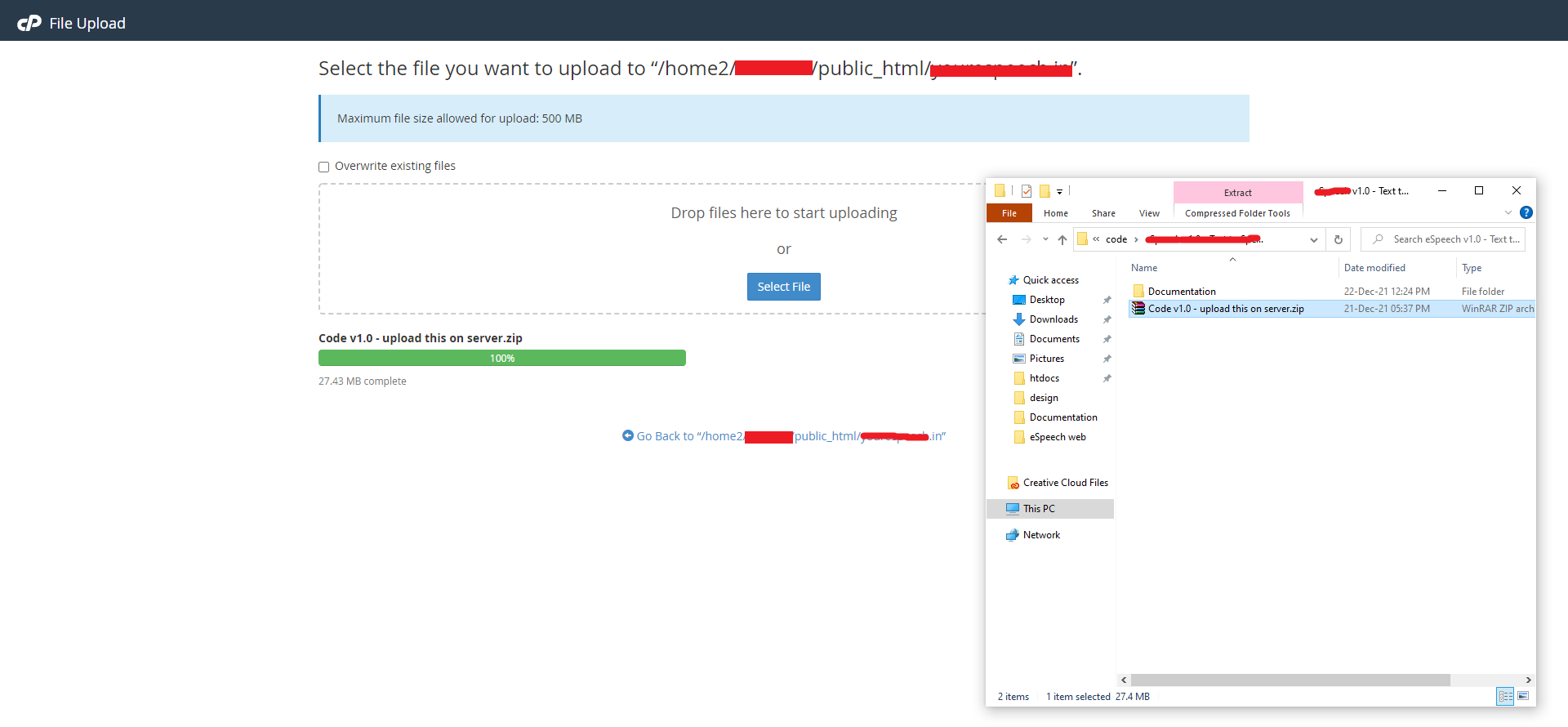 Upload Zip File