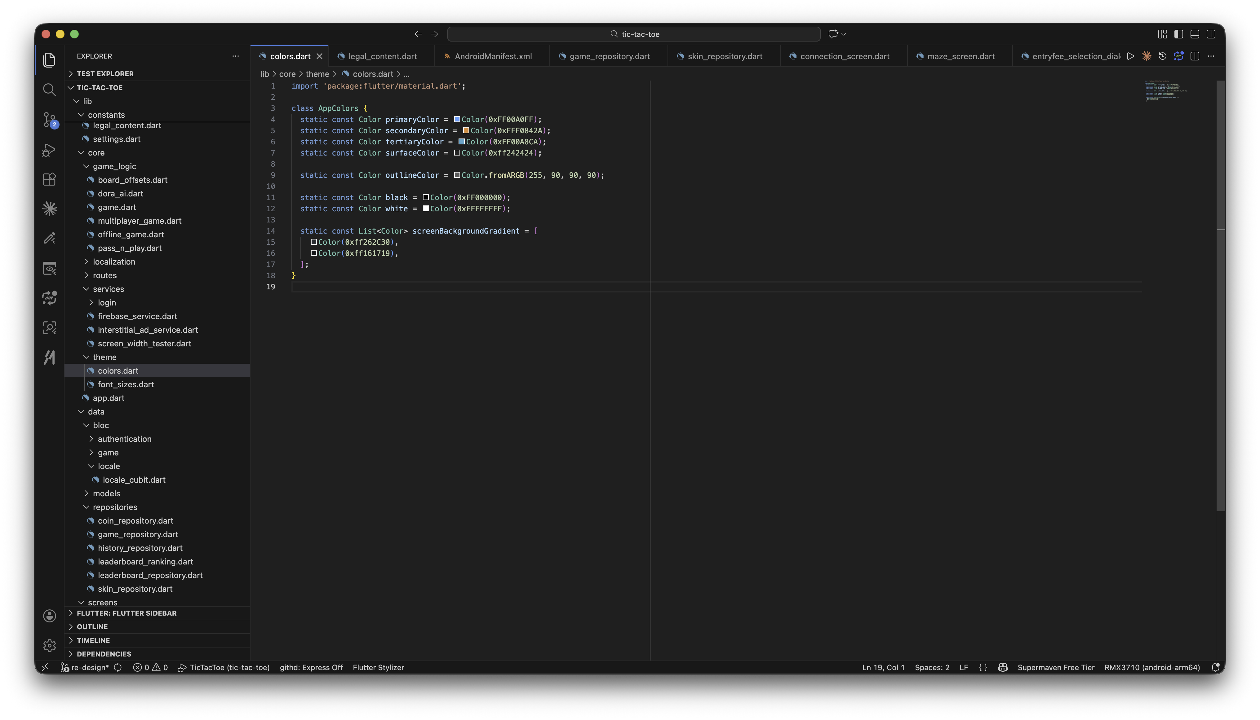 lib/core/theme/colors.dart — AppColors class