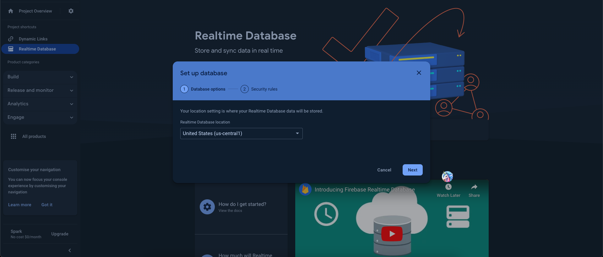 Realtime Database created